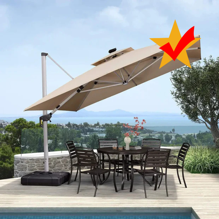 PatioGlam™ Solar-powered LED umbrella